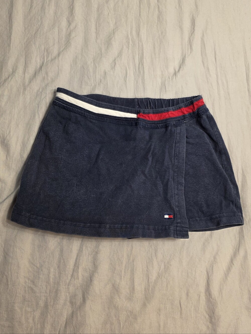 Vintage Kids Tommy Hilfiger Navy Skirt with Red and White Waistband